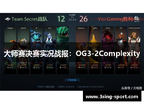 大师赛决赛实况战报：OG3-2Complexity